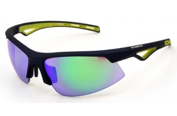 Image of Ironman Swim Sunglasses, Matte Navy Metallic Frame, Smoke with Green Mirror Lens, 10224626.QTS
