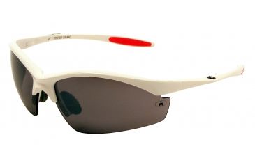 Image of Ironman Tough RV Sunglasses, Shiny White Frame, Smoke with Red Mirror Lens, 10218089.QTS