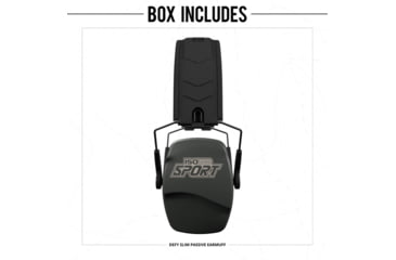 Image of ISOtunes Sport DEFY Slim Passive Earmuffs, Black, Small/Large, IT-78