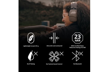 Image of ISOtunes Sport DEFY Slim Passive Earmuffs, Black, Small/Large, IT-78