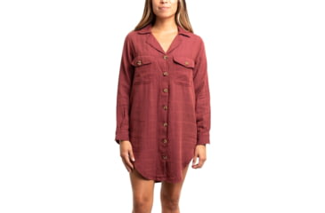 Image of Jetty Bonita Flannel Dress - Womens, Red, Medium, 27170