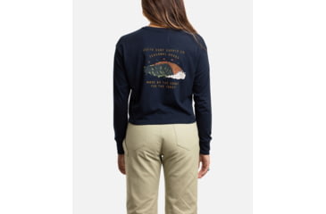 Image of Jetty Harvest Long Sleeve Tee - Womens, Navy, Large, 29117
