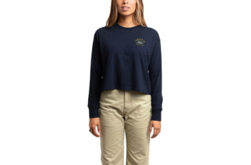 Image of Jetty Harvest Long Sleeve Tee - Womens, Navy, Large, 29117