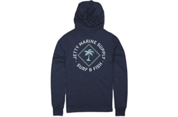 Image of Jetty Maritime Long Sleeve Tee Hoodie - Mens, Navy, Eztra Large, 30991