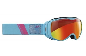 Image of JULBO Luna Ski Goggles,Blue,Snow Tiger Lenses w/Multilayer Fire Flash, Small 72873125
