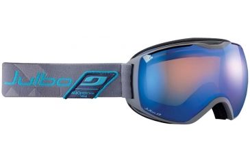 Image of Julbo Quantum Goggles, Grey/Blue w/Orange Cat 2 Double Spherical Lenses And A Blue Flash Treatment 73712214