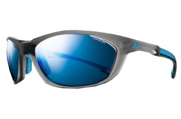 Image of Julbo Race 2.0 Sunglasses,Matte Gray/Blue Frame,Polarized Lens J4829121