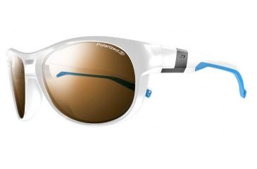 Image of Julbo Shore Sunglasses,Shiny White/Light Blue Frame,Polarized Lens J4879011