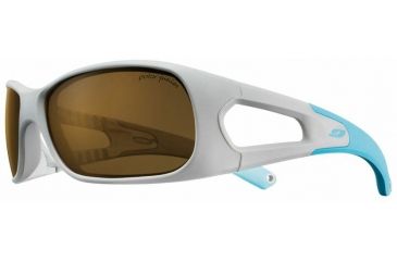 Image of Julbo Trainer Kids Sunglasses, Grey/Blue w/ Kids Polarized Lenses 4549221