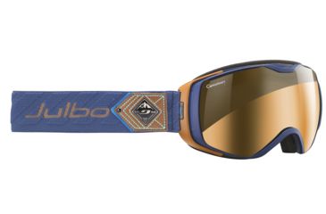 Image of JULBO Universe Ski Goggles,Blue/Brown,Camel Lenses w/Silver Flash, Large 73650125
