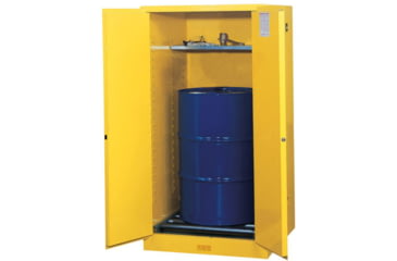 Image of Justrite Cabinet Bi-Fold Self-Close Door Yellow, Flame Safety EX, 45 Gallon, 8945805