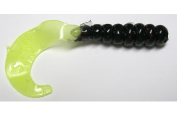 Image of Kalin's Fishing Kalin Triple Threat Grub, 3, 2in, Black Neon/Chartreuse Glow Tail 10/Pack, 2TG10-851