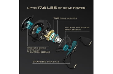 Image of Kast King Valiant Eagle Baitcasting Reel, Left, 8.4:1, KKRLCSTVE2BFS84LBK