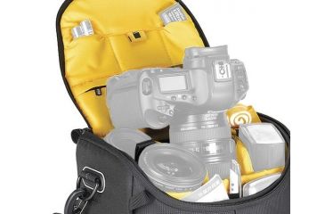 Image of Kata DL LITE Shoulder Bag 443, Black - Pro DSLR w/ Mounted Lens and 3-4 Lenses, Flash, Accessories