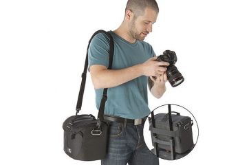 Image of Kata DL LITE Shoulder Bag 443, Black - Pro DSLR w/ Mounted Lens and 3-4 Lenses, Flash, Accessories