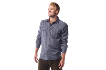 Image of Kavu Oden Long Sleeve Shirt - Men's-Blue Slate-Medium