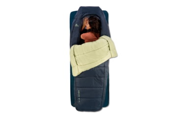 Image of Kelty Eclipse 15 Deg Sleeping Bag, Midnight Navy/Laurel Green/Turbulence, Short, 35432626SR