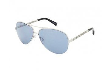 Image of Kenneth Cole KC7062 Sunglasses - Shiny Light Nickeltin Frame Color, Blue Mirror Lens Color