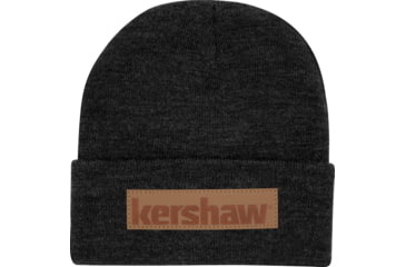 Image of Kershaw Gray Beanie With Leather Patch
