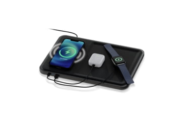 Image of KeySmart ChargeTray 3-in-1 Wireless Charging Accessory Tray, Black, KS504-BLK