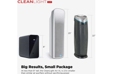 Image of KeySmart CleanLight Air Large Room UV Air Purifier w/Air Quality Monitoring, Black, Extra Large, KS928-BLK