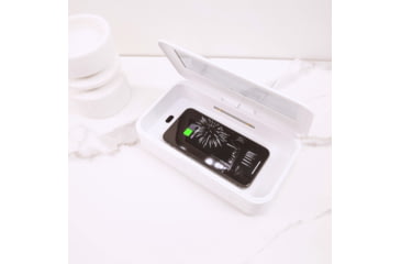 Image of KeySmart CleanTray Charge Wireless Charging UV Light Sterilizer, white, KS926-WHT