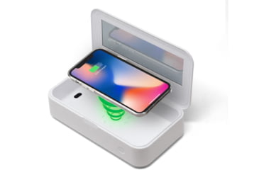 Image of KeySmart CleanTray Charge Wireless Charging UV Light Sterilizer, White, KS926-WHT