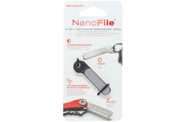 Image of KeySmart KeySmart NanoFile 2-in-1 Keychain Grooming Tool, Stainless, KS112-SS