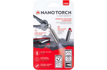 Image of KeySmart Nano Torch Compact Flashlight, 7 Lumens, Stainless, KS809-SS