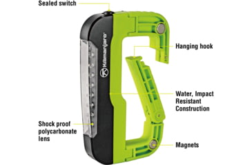 Image of Kilimanjaro Gear LED Carabiner Light, Green, 120 Lumens, 3 AAA Included KJ910076