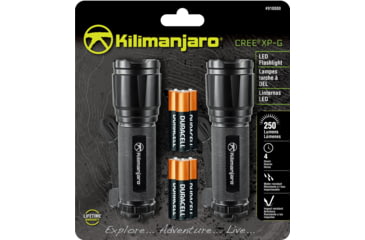Image of Kilimanjaro Gear LED Flashlight 2pk, Black, 250 Lumens, 3 AAA Included KJ910080, EDEMO1