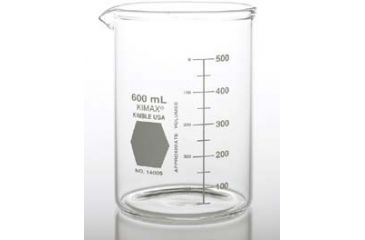 Image of Kimble/Kontes KIMAX Brand Heavy-Duty Beakers, Low Form, Double Scale, Borosilicate Glass 14005 250