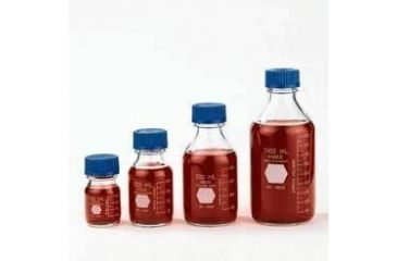 Image of Kimble/Kontes KIMAX GL45 Media/Storage Bottles, Graduated, Kimble Chase 14395 1000 Media Bottles With Blue Cap