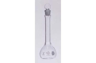 Image of Kimble/Kontes KIMAX Volumetric Flasks with [ST] Glass Stopper, Class A, Kimble Chase 28014 50