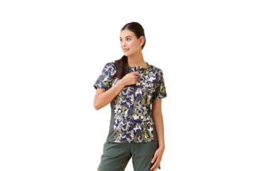 Image of Krimson Klover Vida Jersey T-Shirts - Womens, Floral Forest, Extra Small, S23108-670-XS