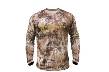 Image of Kryptek Hyperion Long Sleeve Crew With Logo - Mens, Highlander, Extra Small, 19HYPLSLH2