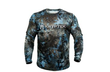 Image of Kryptek Hyperion Long Sleeve Crew With Logo - Mens, Neptune, 2XL, 19HYPLSLN7