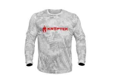 Image of Kryptek Hyperion Long Sleeve Crew With Logo - Men's, Wraith, Extra Small, 19HYPLSLY2