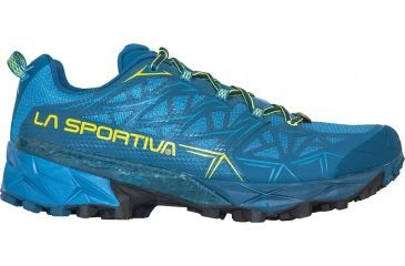 Image of La Sportiva Akyra GTX Trail Running Shoe - Men's-Ocean/Sulphur-Medium-8