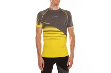 Image of La Sportiva Complex T-Shirt, Mens, Carbon/Yellow, Small, J87-900100-S