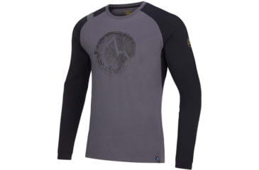 Image of La Sportiva Cross Section Long Sleeve - Mens, Carbon/Moss, Medium, N77-900723-M