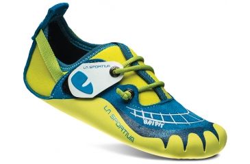 Image of La Sportiva GripIt Climbing Shoe - Kids-Blue/Sulphur-27/28 Euro