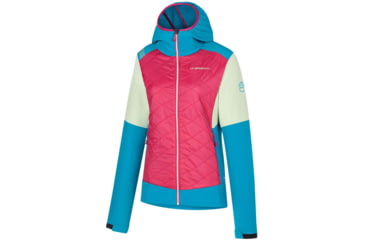 Image of La Sportiva Kap Hybrid Hoody - Womens, Cerise/Crystal, Extra Small, M39-409635-XS