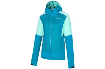 Image of La Sportiva Kap Hybrid Hoody - Womens, Crystal/Turquoise, Extra Large, M39-635616-XL