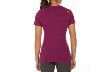 Image of La Sportiva Mountain Is Home T-Shirt - Women's, Plum, Small I79-501501-S
