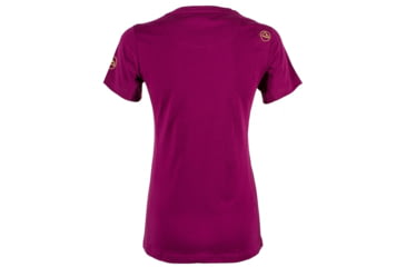 Image of La Sportiva Mountain Is Home T-Shirt - Women's, Plum, Small I79-501501-S