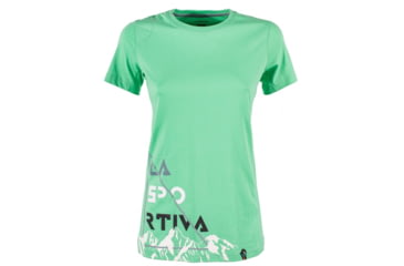 Image of La Sportiva Mountain Is Home T-Shirt - Women's, Jade Green, Small I79-704704-S