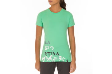 Image of La Sportiva Mountain Is Home T-Shirt - Women's, Jade Green, Small I79-704704-S