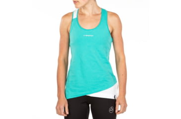 Image of La Sportiva Paige Tank - Womens, Aqua/White, Extra Small, I97-615000-XS