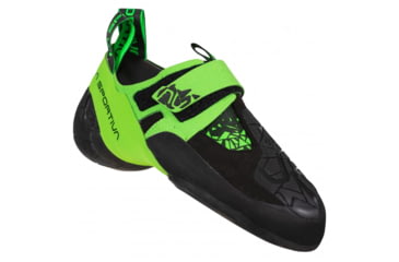 Image of La Sportiva Skwama Vegan Climbing Shoes - Mens, Black/Flash Green, 41, ZFCS032-K00E24-41